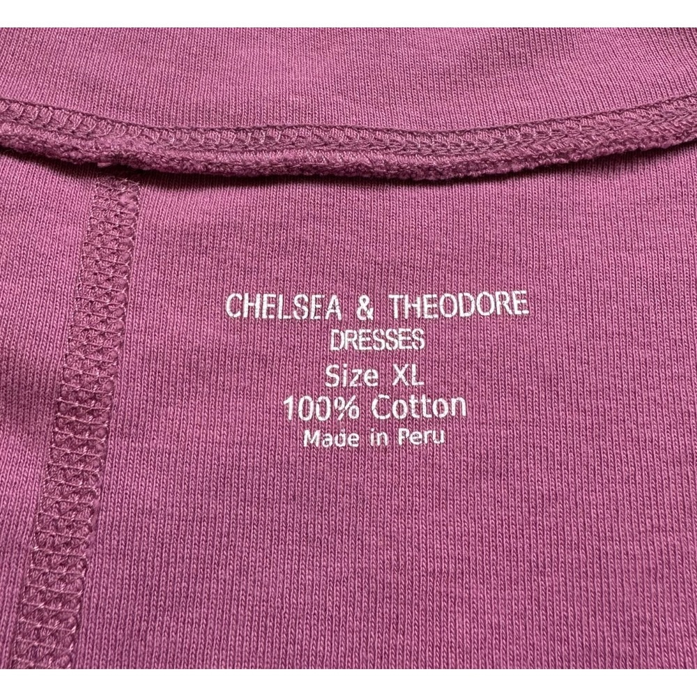 CHELSEA & THEODORE Orchid Purple Boatneck Cap Sleeve T-Shirt Dress Women's XL - Picture 6 of 10